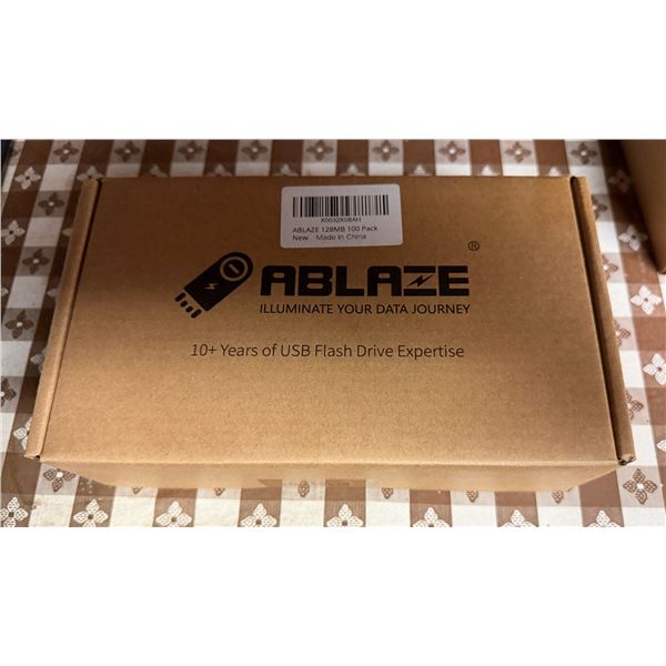 Box of 100 Ablaze 128 MB USB Flash Drives