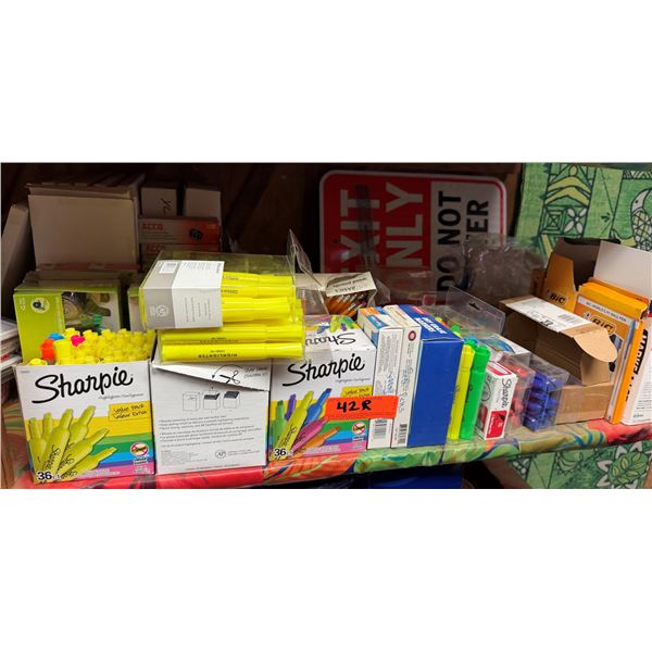 Multiple Sharpie Highlighter Pens & Makers, Bic & Avery Pens, etc
