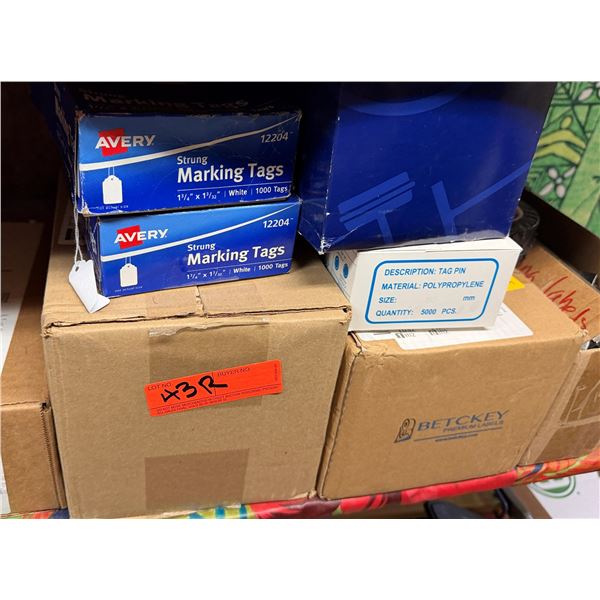 Multiple Boxes Avery Strung Marking Tags & Tag Pins, etc
