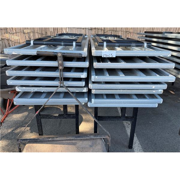 Qty 14 Gray Aluminum Folding Tables