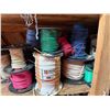 Image 18 : Contents of Shelf: Wire, Fluorescent Tubes, Stage Lamps, Fittings, Carpet, Lawson Storage Drawers, P