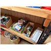 Image 10 : Contents of Shelf: Tiki Torches, Fittings, Towel & Soap Dispensers,  Lawson Storage Drawers, etc