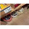 Image 21 : Contents of Shelf: Tiki Torches, Fittings, Towel & Soap Dispensers,  Lawson Storage Drawers, etc