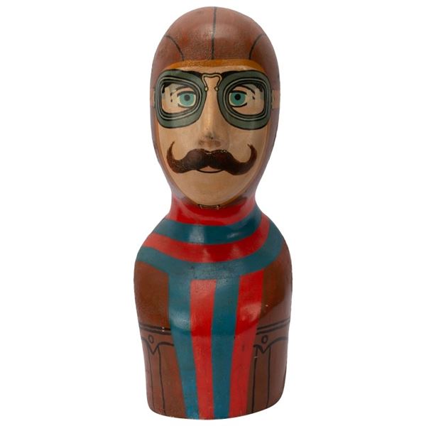 Ace Fighter Pilot Paper Mache Bust - Dodo Designs