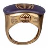 Image 1 : Chinese 14K Lavender Jadeite Shou Ring Size 4 1/2