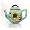Image 1 : English Majolica Sunflower & Lily Teapot, 1880