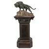 Image 9 : P. Lecourtier Bronze Lion & Gueret Freres Pedestal