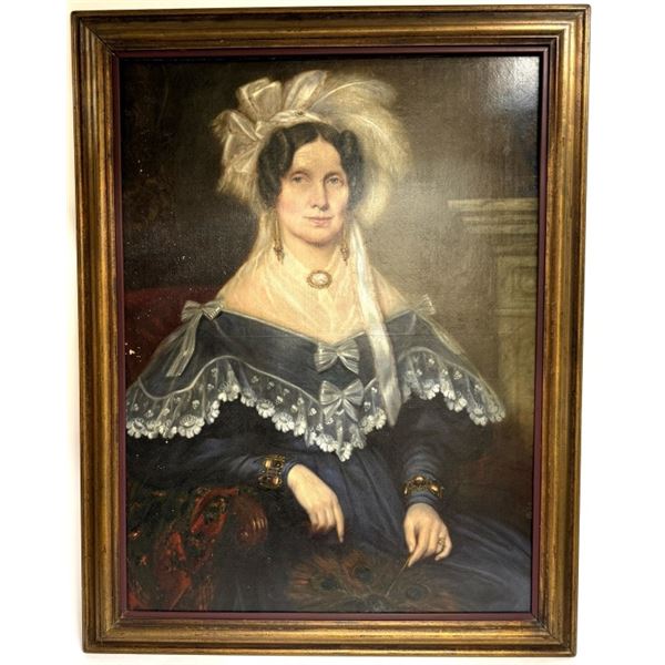 B. Morris 1837 - Oil Painting Portrait of a Lady