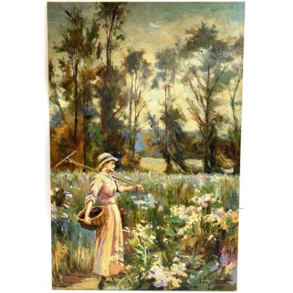 Alan Cote - Maiden in a Field Painting