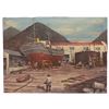 Image 1 : Shipyard Scene Oil Painting