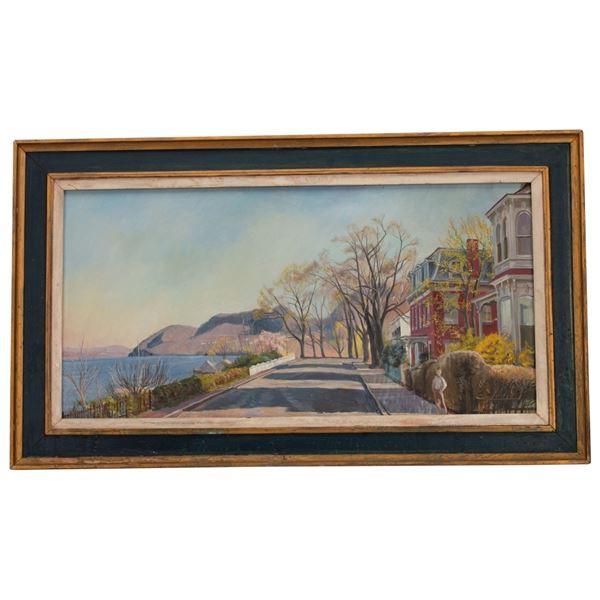 William Bruckner - Hudson River Street Scene