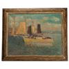 Image 1 : Paul Bernard King - Harbor Scene Oil Painting