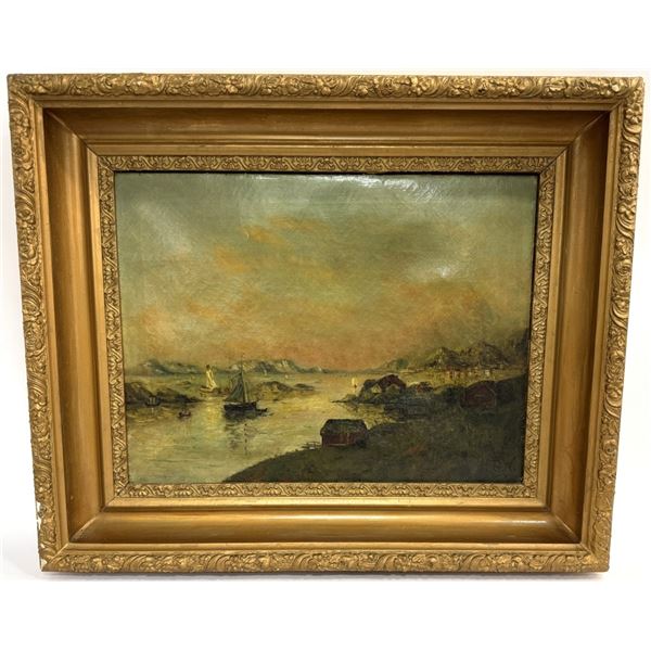 Harbor Scene Oil Painting, HBW