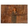 Image 1 : Antique Oil on Board Abstract Image of Woman