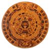 Image 1 : Aztec Mayan Inlaid Wood Calendar Table Top Art