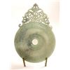 Image 10 : Impressive Chinese Celedon Jade Bi Disc, 14"