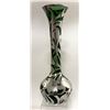 Image 10 : Art Nouveau Silver Overlay Emerald Glass Vase