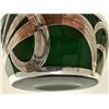 Image 2 : Art Nouveau Silver Overlay Emerald Glass Vase