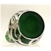 Image 4 : Art Nouveau Silver Overlay Emerald Glass Vase