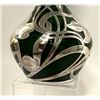Image 5 : Art Nouveau Silver Overlay Emerald Glass Vase