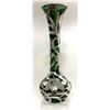 Image 7 : Art Nouveau Silver Overlay Emerald Glass Vase