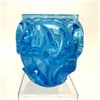 Image 10 : Lalique Crystal Tourbillons Blue Vase