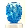 Image 7 : Lalique Crystal Tourbillons Blue Vase