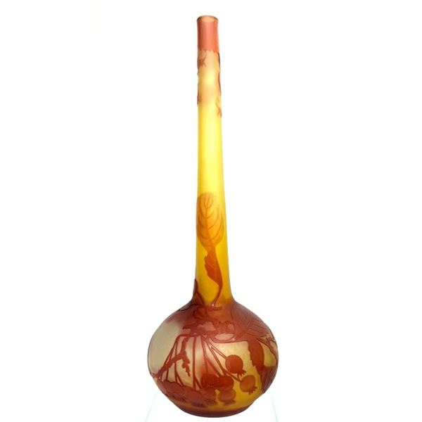 Emile Galle Cameo Glass Bud Vase