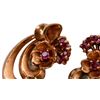 Image 4 : Retro 14K Rose Gold Flower Ribbon Ruby Ear Clips