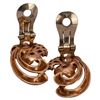 Image 5 : Retro 14K Rose Gold Flower Ribbon Ruby Ear Clips