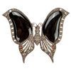 Image 1 : Sterling Onyx Jeweled Figural Butterfly Brooch