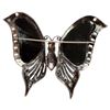 Image 2 : Sterling Onyx Jeweled Figural Butterfly Brooch