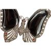 Image 3 : Sterling Onyx Jeweled Figural Butterfly Brooch