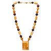 Image 1 : 14K Asian Inspired Polished Bone Bead Necklace
