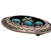 Image 3 : H.L. Zuni Sterling Turquoise Belt Buckle
