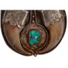Image 6 : Silver Southwestern Coral Horn Turquoise Pendant
