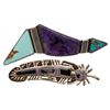 Image 1 : Sterling Native American Signed Inlaid Brooches