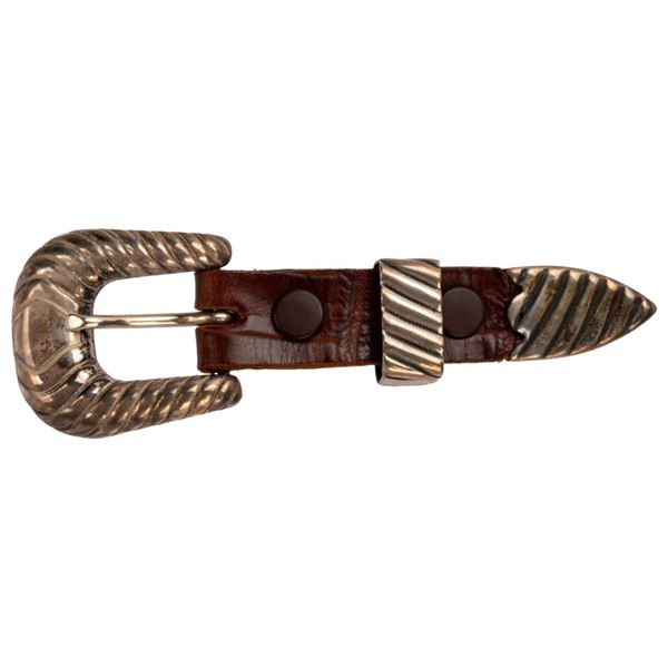 Sunset Trails Sterling Leather Buckle Key Ring