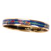 Image 1 : Hermes Paris Narrow Flags Blue Enamel Bangle