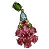 Image 2 : BBJ 14K Gold Colored Sapphires Ring Pendant