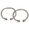 Image 1 : Robert Manse Sterling 18K Amethyst Cable Cuff Pair