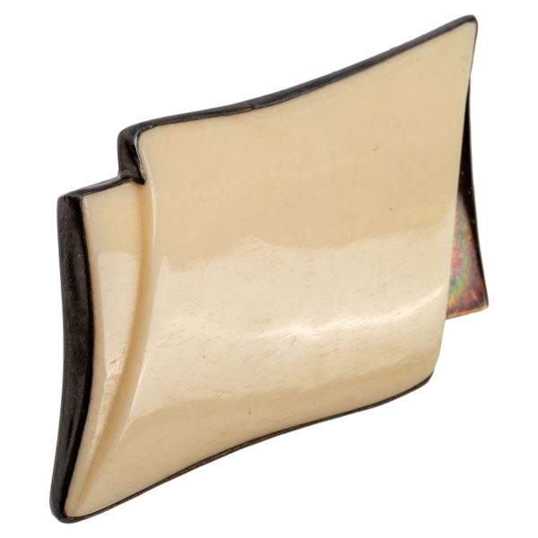Great Falls Metalworks Sterling Bovine Bone Brooch