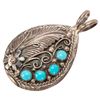 Image 4 : Signed Southwestern Sterling Turquoise Pendant Lot
