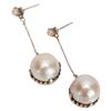 Image 2 : Art Deco Platinum Diamond Pearl Demi - Parure