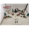 Image 1 : ASSORTED MINIATURE CHRISTMAS VILLAGE FIGURINES AND TREES