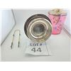 Image 2 : VICTORIAN SILVERPLATE PICKLE CASTOR WITH HAND-PAINTED PINK GLASS INSERT AND TONGS