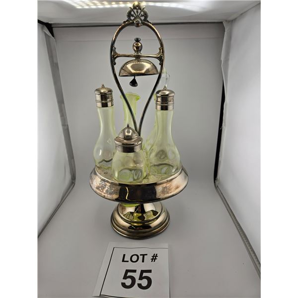 VINTAGE GREEN GLASS CRUET