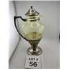 Image 1 : ENGLISH SILVER DEPOSIT MOUNTED URANIUM GLASS PITCHER
