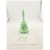 Image 1 : GREEN ENAMEL FLORAL GLASS BELL