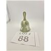 Image 1 : GREEN JASPERWARE-STYLE BELL WITH CHERUB RELIEF DECORATION